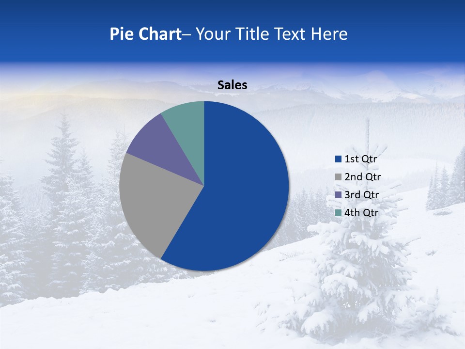 A Snowy Mountain Landscape With Pine Trees In The Foreground PowerPoint Template