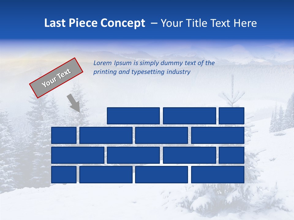 A Snowy Mountain Landscape With Pine Trees In The Foreground PowerPoint Template