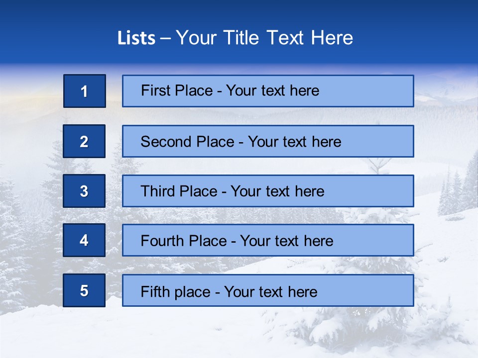 A Snowy Mountain Landscape With Pine Trees In The Foreground PowerPoint Template