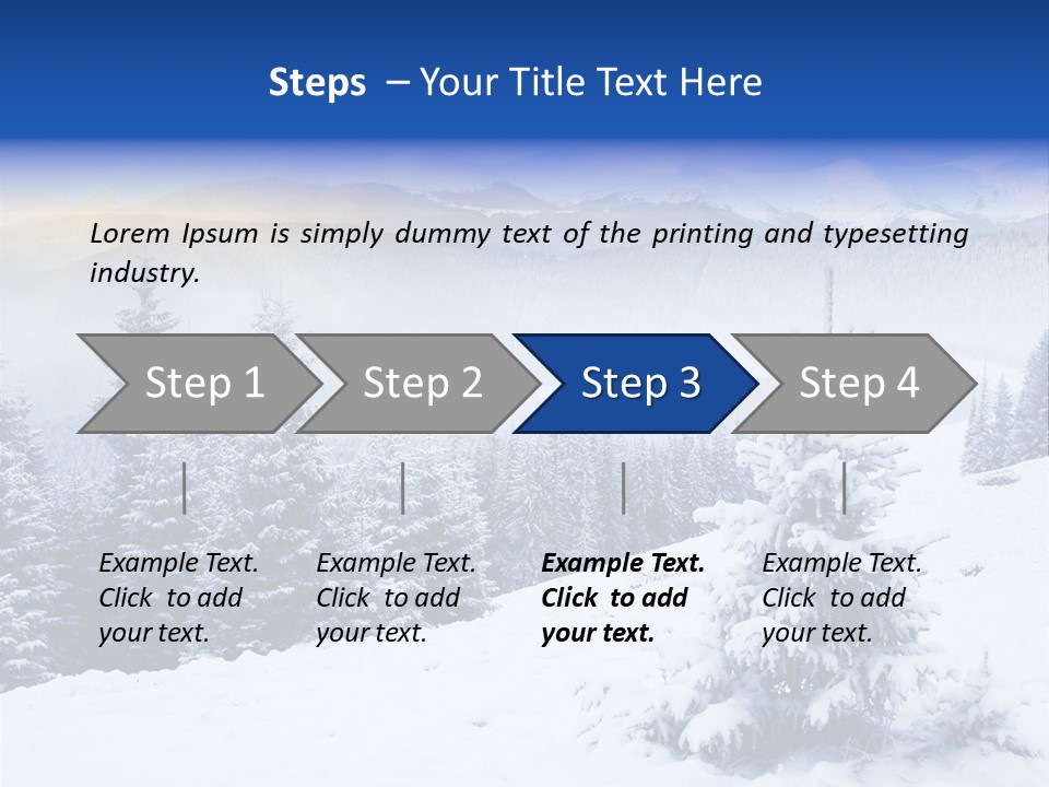 A Snowy Mountain Landscape With Pine Trees In The Foreground PowerPoint Template
