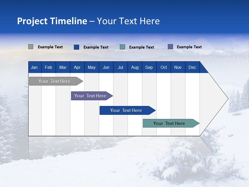 A Snowy Mountain Landscape With Pine Trees In The Foreground PowerPoint Template