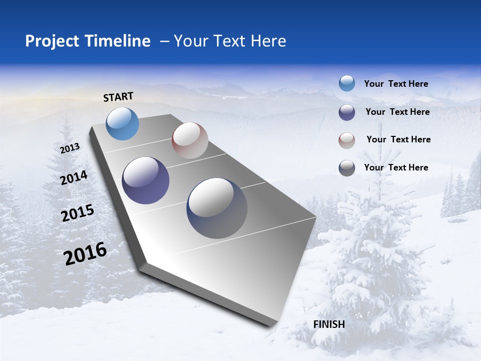 A Snowy Mountain Landscape With Pine Trees In The Foreground PowerPoint Template