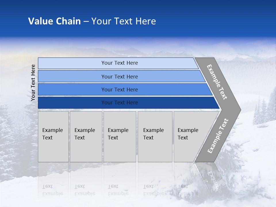 A Snowy Mountain Landscape With Pine Trees In The Foreground PowerPoint Template