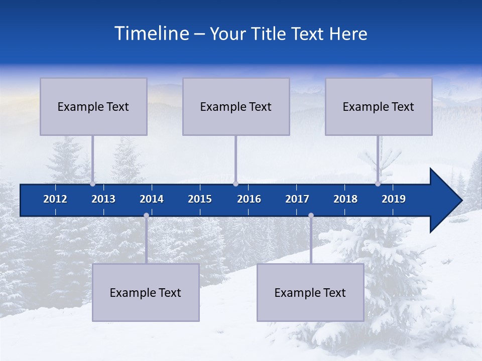 A Snowy Mountain Landscape With Pine Trees In The Foreground PowerPoint Template
