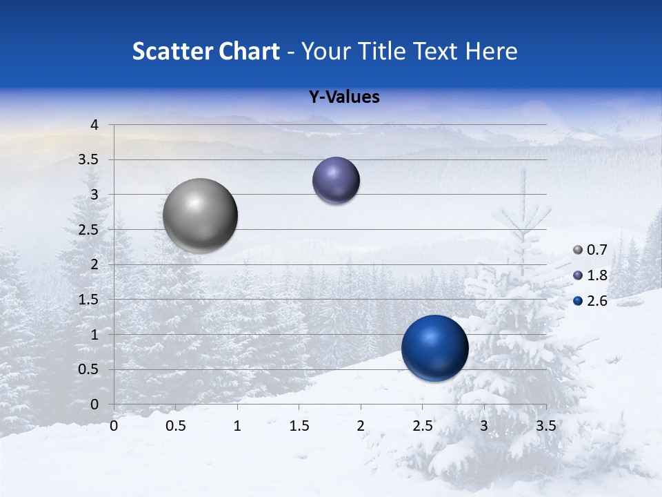 A Snowy Mountain Landscape With Pine Trees In The Foreground PowerPoint Template