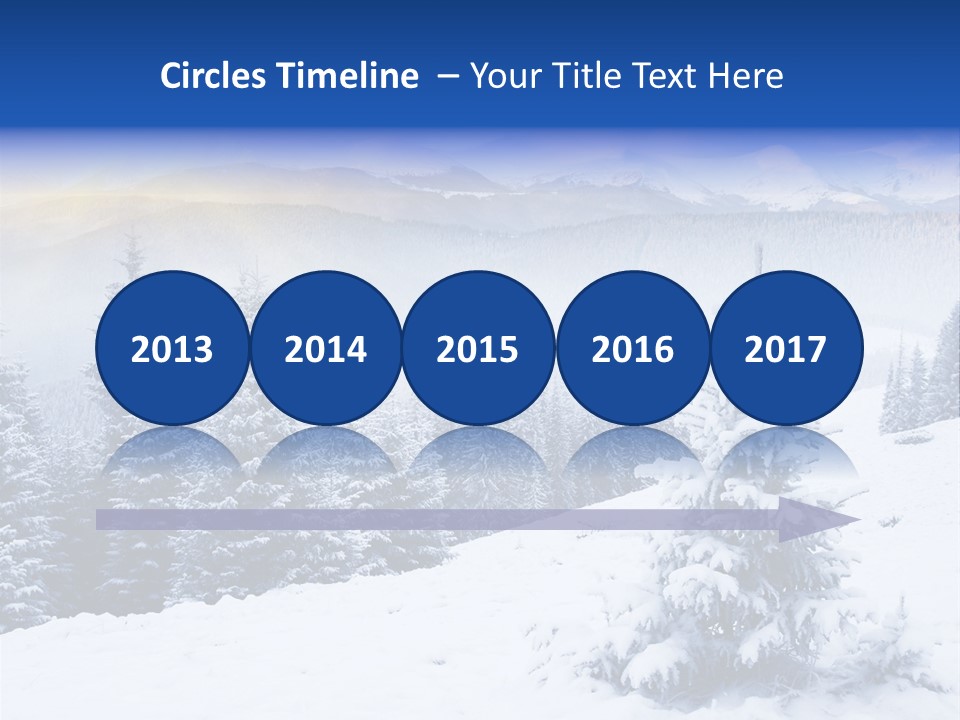 A Snowy Mountain Landscape With Pine Trees In The Foreground PowerPoint Template