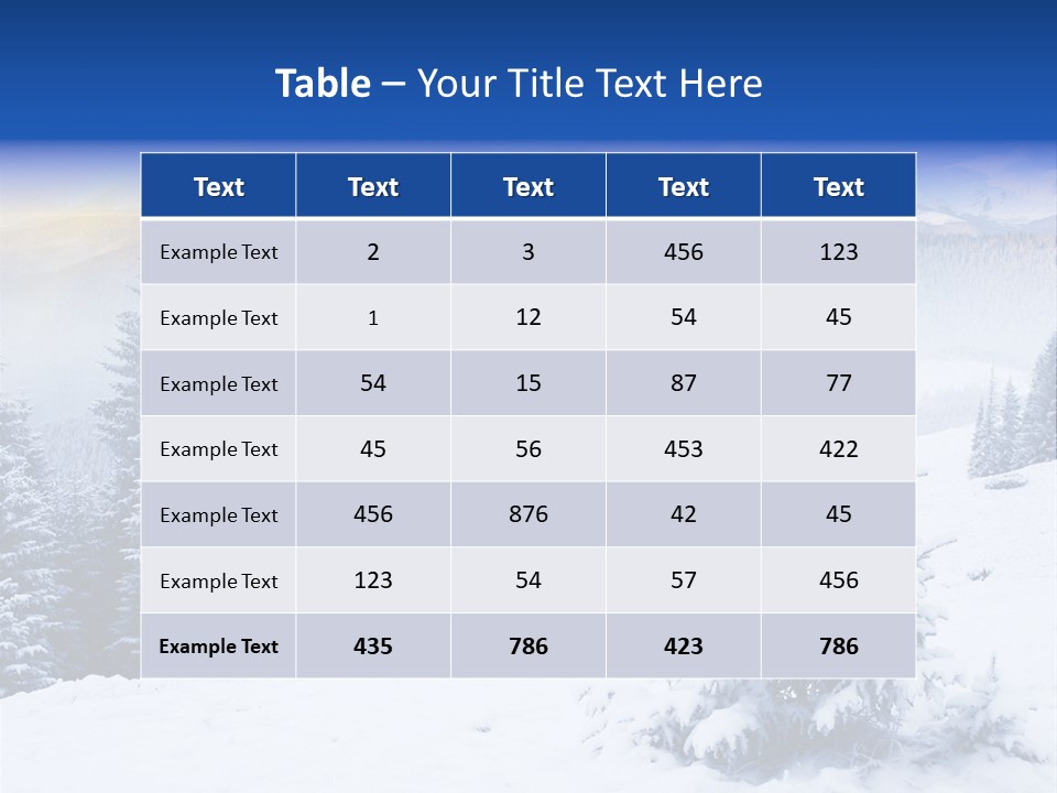 A Snowy Mountain Landscape With Pine Trees In The Foreground PowerPoint Template