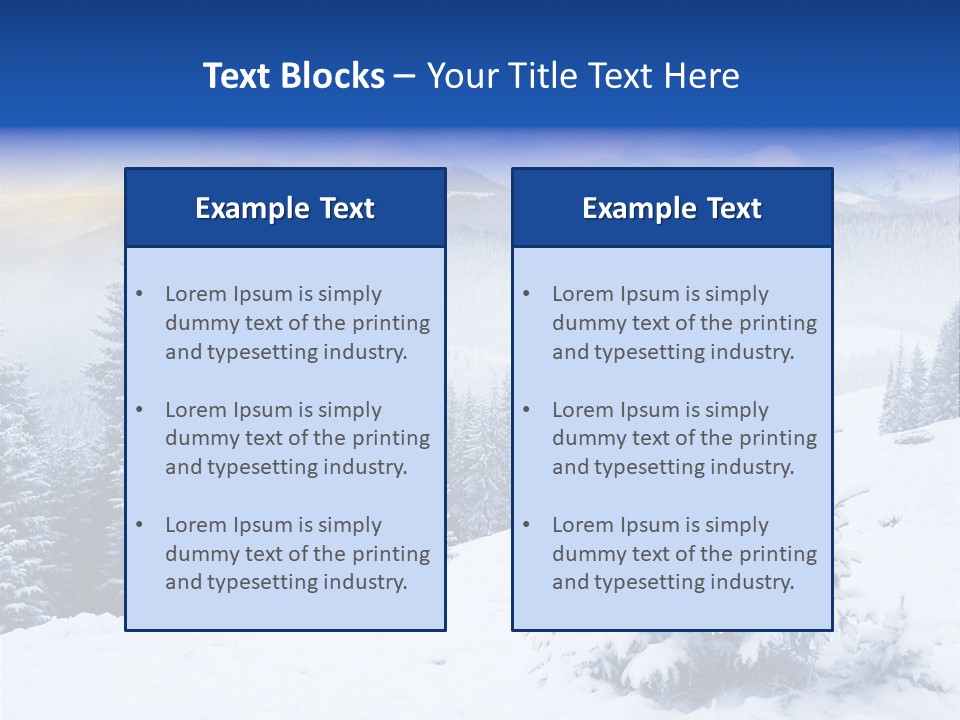 A Snowy Mountain Landscape With Pine Trees In The Foreground PowerPoint Template