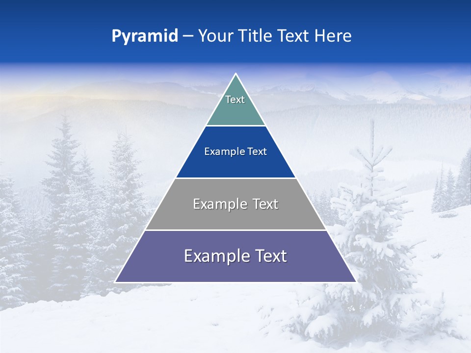 A Snowy Mountain Landscape With Pine Trees In The Foreground PowerPoint Template