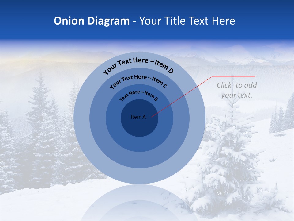 A Snowy Mountain Landscape With Pine Trees In The Foreground PowerPoint Template