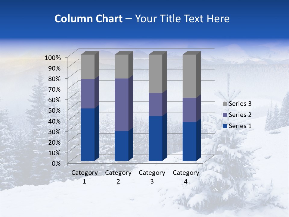A Snowy Mountain Landscape With Pine Trees In The Foreground PowerPoint Template