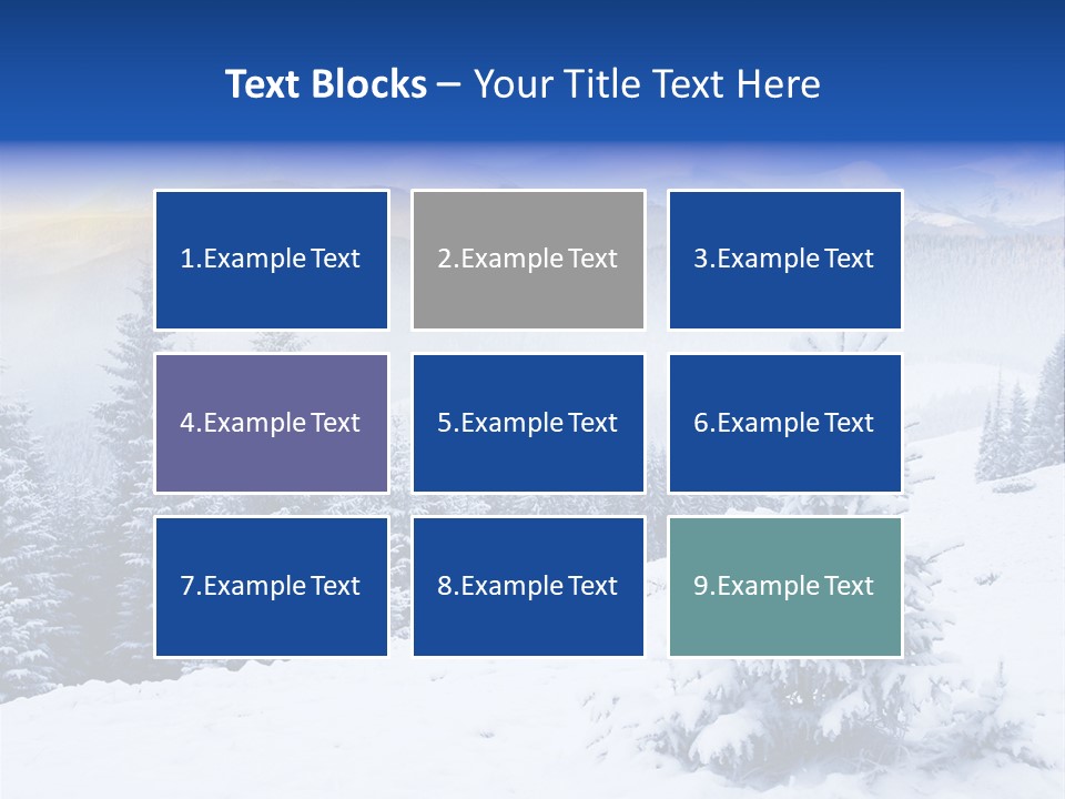 A Snowy Mountain Landscape With Pine Trees In The Foreground PowerPoint Template