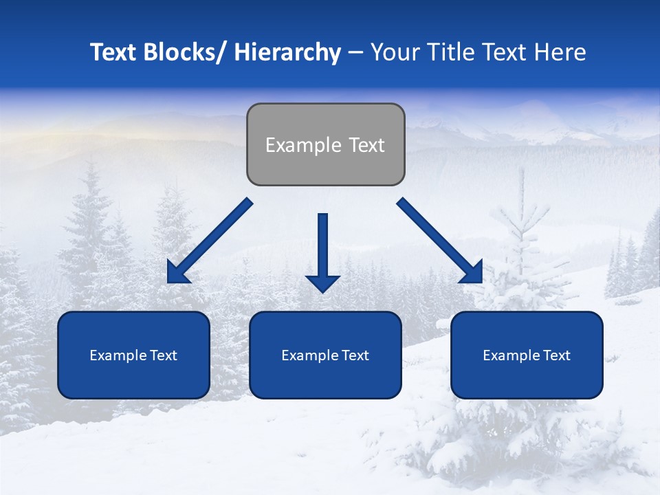 A Snowy Mountain Landscape With Pine Trees In The Foreground PowerPoint Template