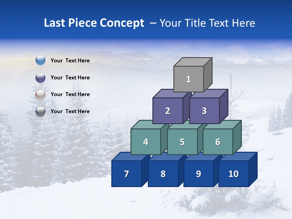 A Snowy Mountain Landscape With Pine Trees In The Foreground PowerPoint Template
