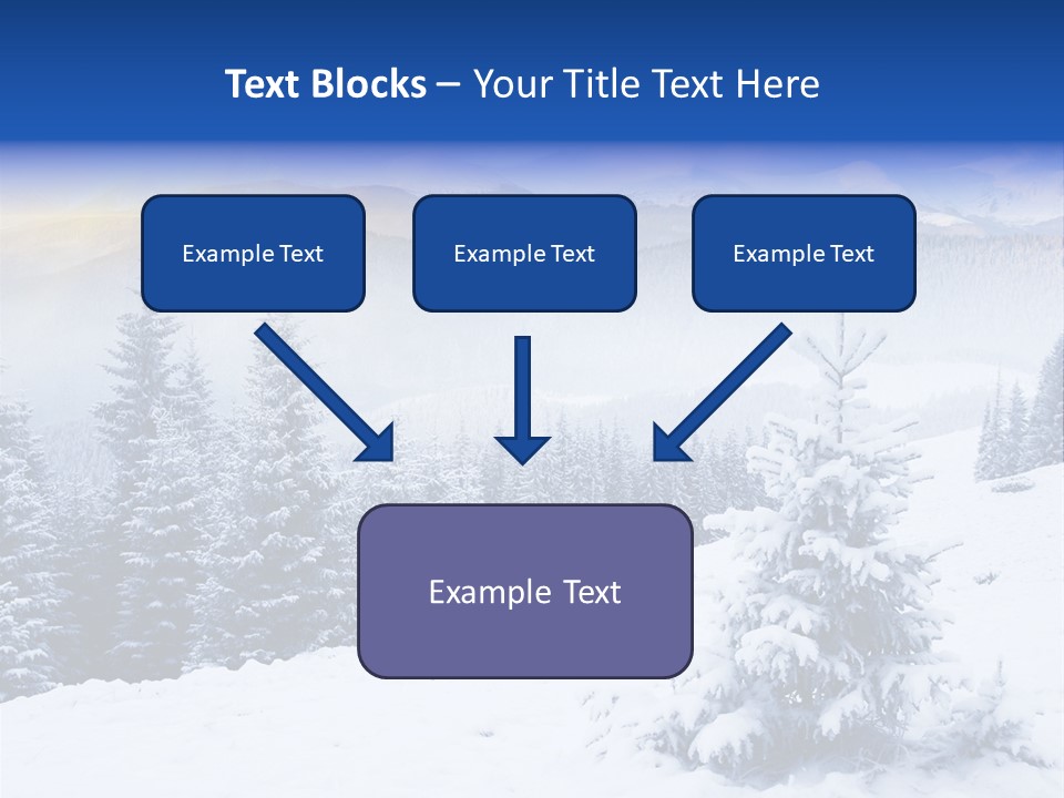 A Snowy Mountain Landscape With Pine Trees In The Foreground PowerPoint Template