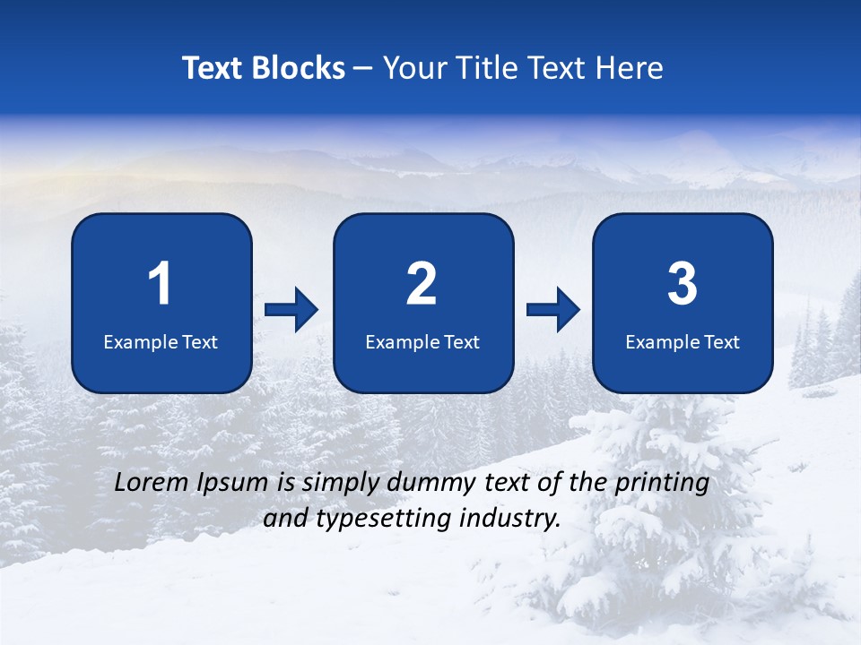 A Snowy Mountain Landscape With Pine Trees In The Foreground PowerPoint Template