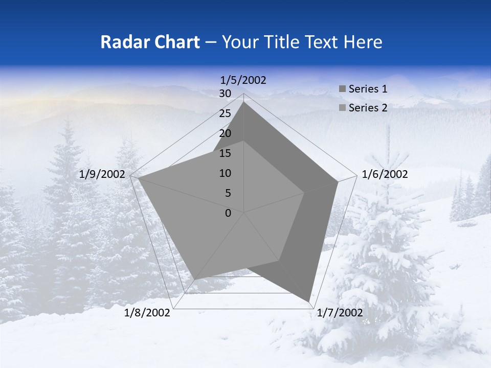 A Snowy Mountain Landscape With Pine Trees In The Foreground PowerPoint Template