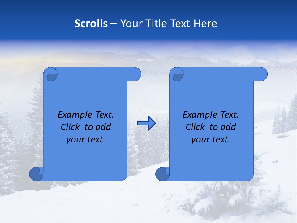 A Snowy Mountain Landscape With Pine Trees In The Foreground PowerPoint Template
