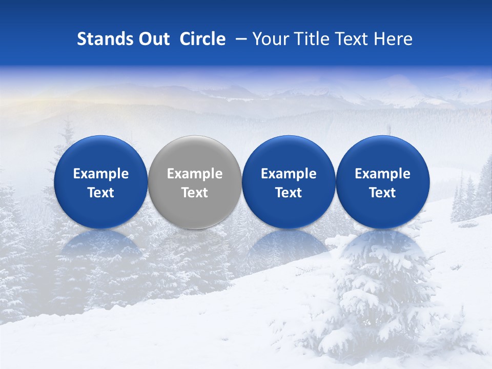 A Snowy Mountain Landscape With Pine Trees In The Foreground PowerPoint Template