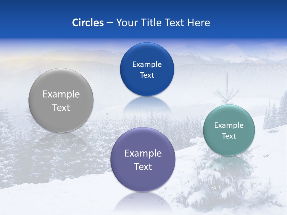 A Snowy Mountain Landscape With Pine Trees In The Foreground PowerPoint Template