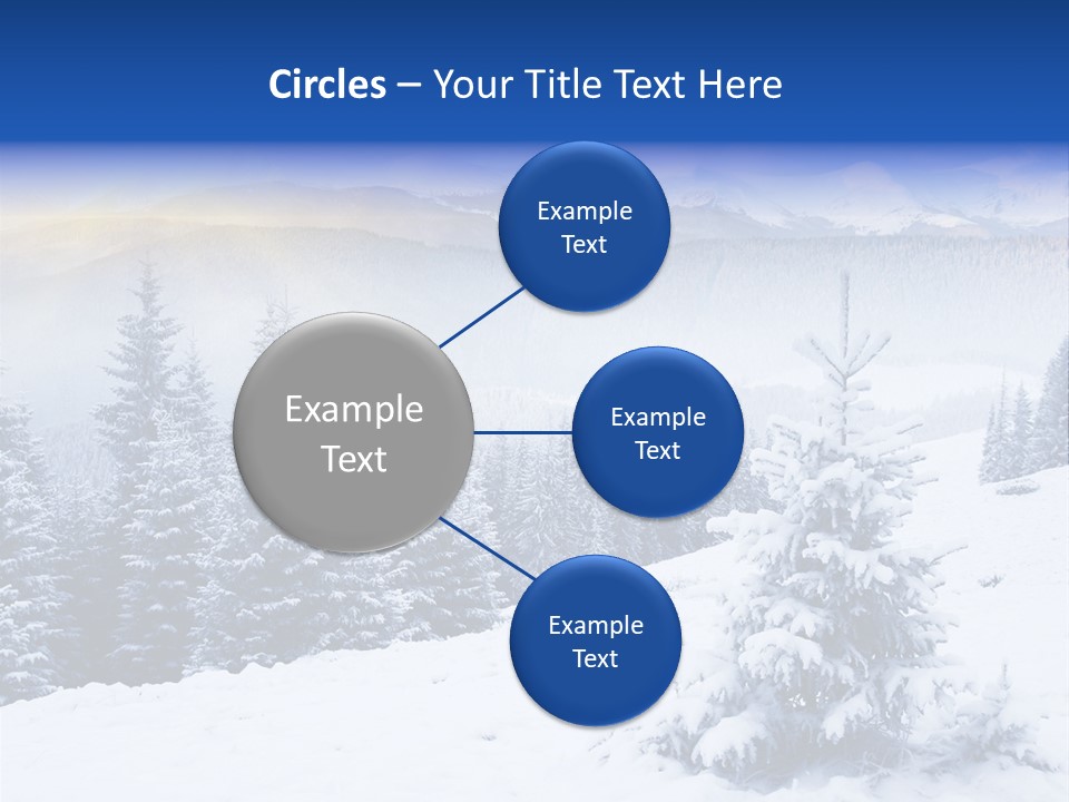 A Snowy Mountain Landscape With Pine Trees In The Foreground PowerPoint Template