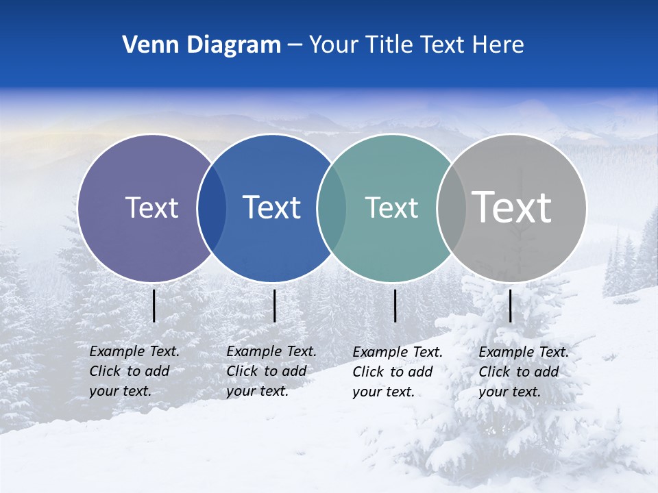 A Snowy Mountain Landscape With Pine Trees In The Foreground PowerPoint Template