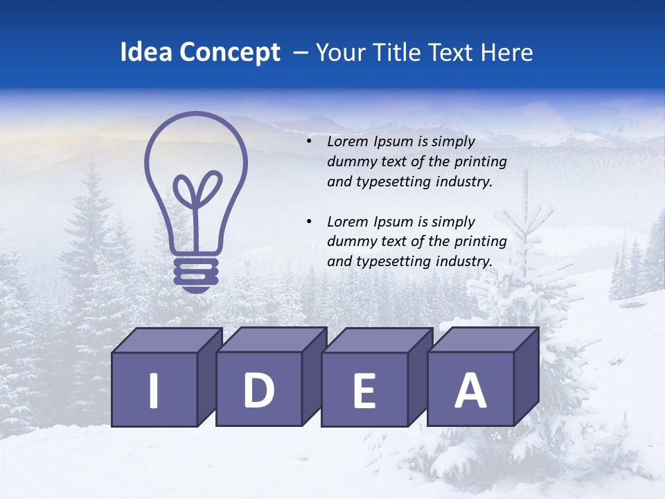 A Snowy Mountain Landscape With Pine Trees In The Foreground PowerPoint Template