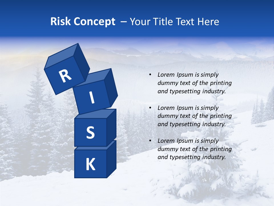A Snowy Mountain Landscape With Pine Trees In The Foreground PowerPoint Template