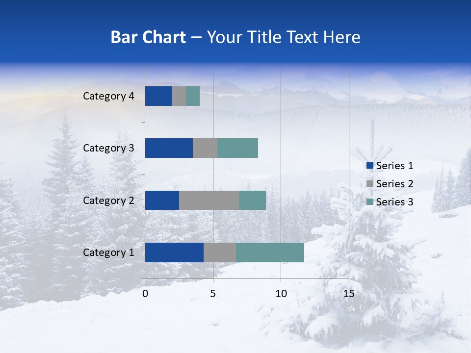 A Snowy Mountain Landscape With Pine Trees In The Foreground PowerPoint Template