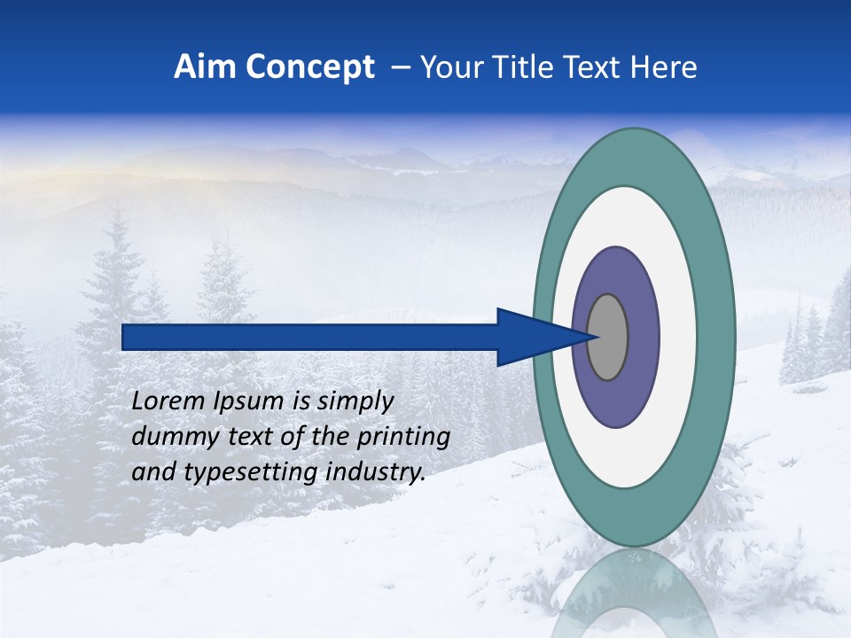 A Snowy Mountain Landscape With Pine Trees In The Foreground PowerPoint Template