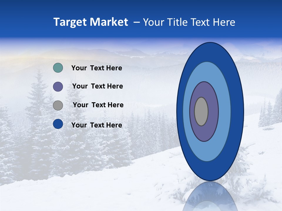 A Snowy Mountain Landscape With Pine Trees In The Foreground PowerPoint Template