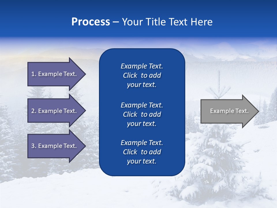 A Snowy Mountain Landscape With Pine Trees In The Foreground PowerPoint Template