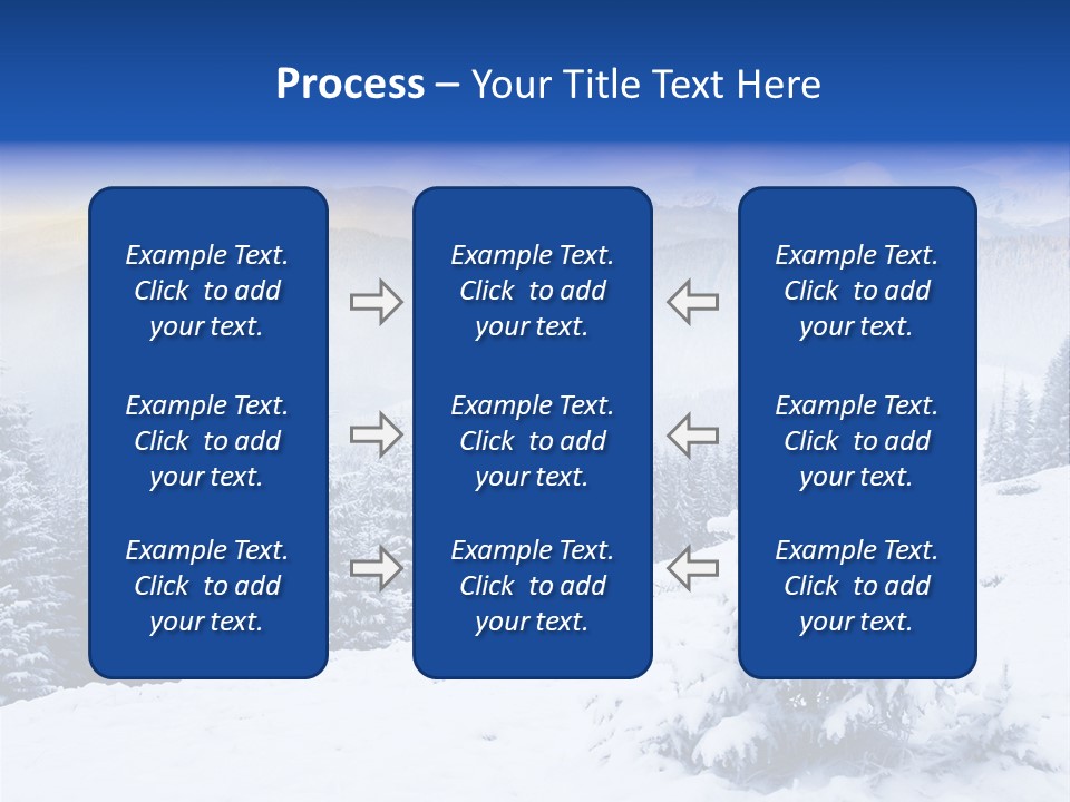 A Snowy Mountain Landscape With Pine Trees In The Foreground PowerPoint Template