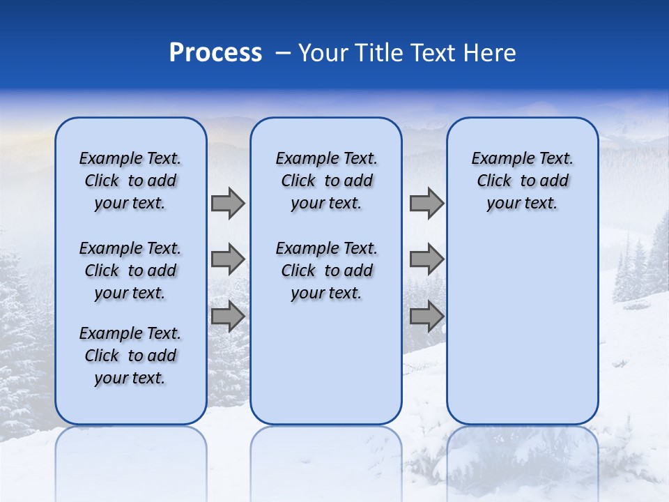 A Snowy Mountain Landscape With Pine Trees In The Foreground PowerPoint Template