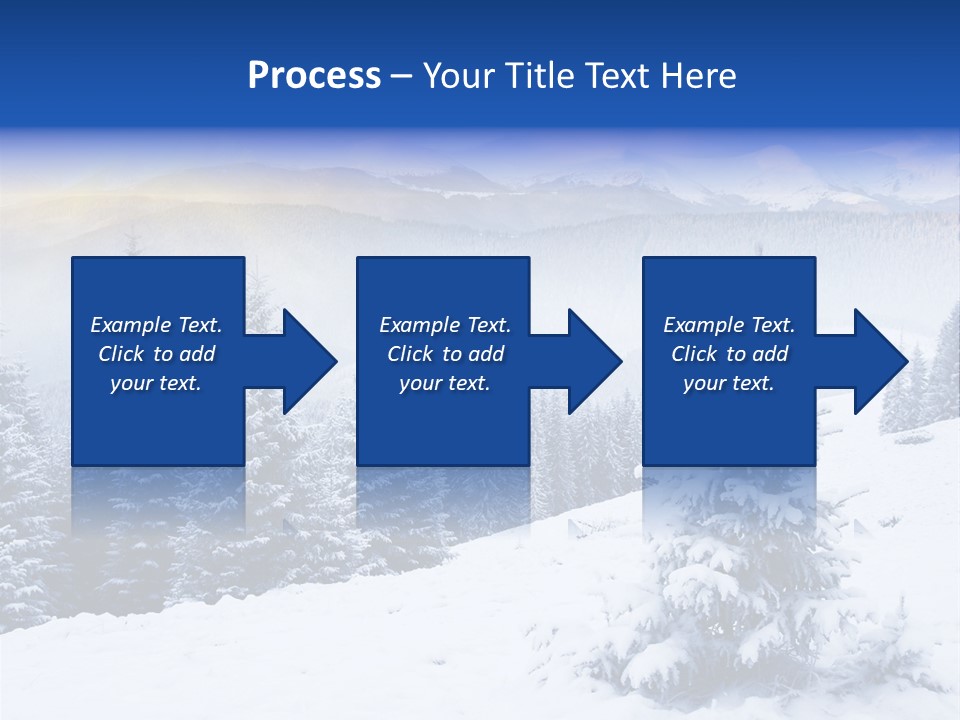 A Snowy Mountain Landscape With Pine Trees In The Foreground PowerPoint Template
