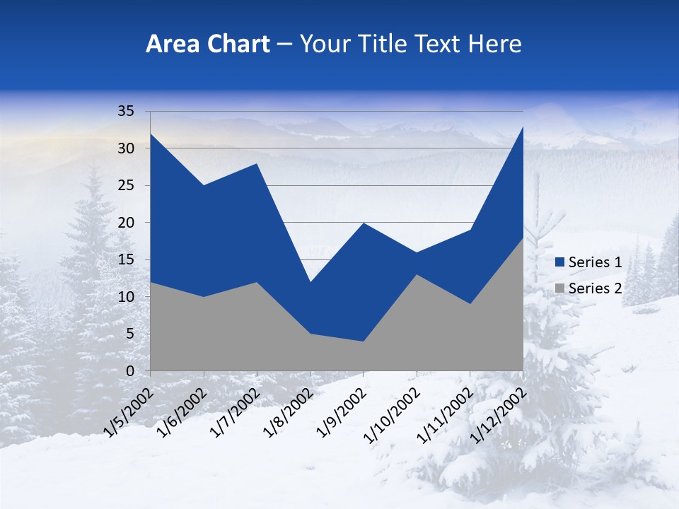 A Snowy Mountain Landscape With Pine Trees In The Foreground PowerPoint Template