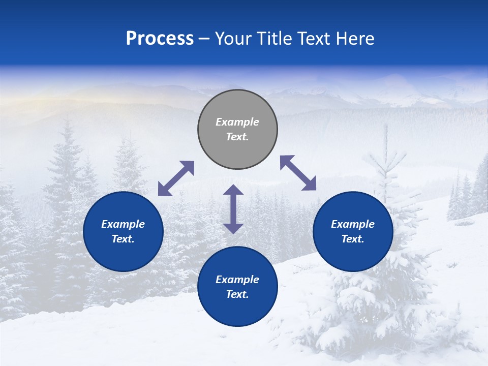 A Snowy Mountain Landscape With Pine Trees In The Foreground PowerPoint Template