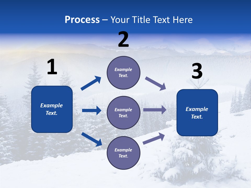 A Snowy Mountain Landscape With Pine Trees In The Foreground PowerPoint Template