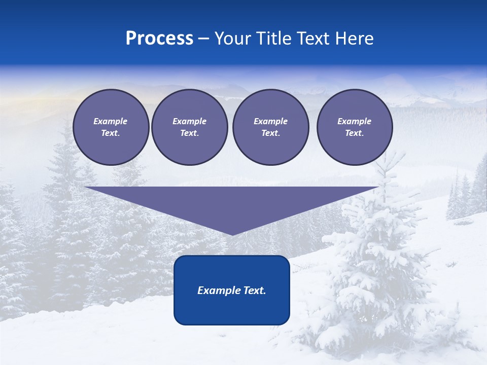 A Snowy Mountain Landscape With Pine Trees In The Foreground PowerPoint Template