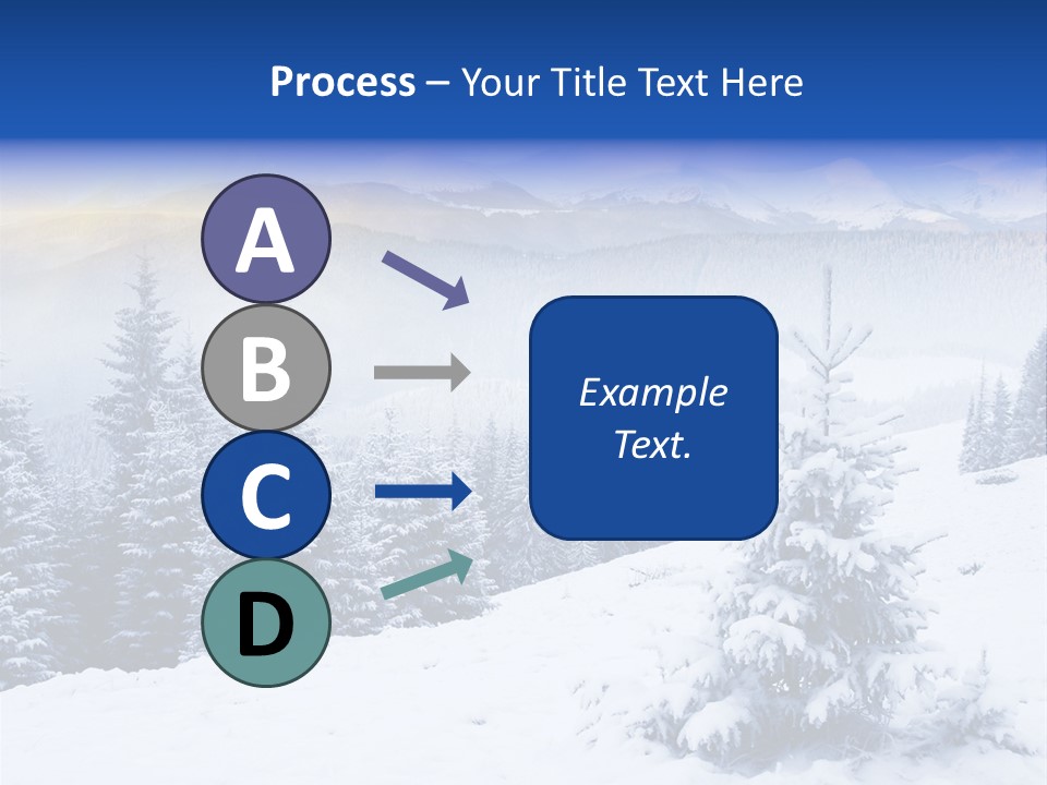 A Snowy Mountain Landscape With Pine Trees In The Foreground PowerPoint Template