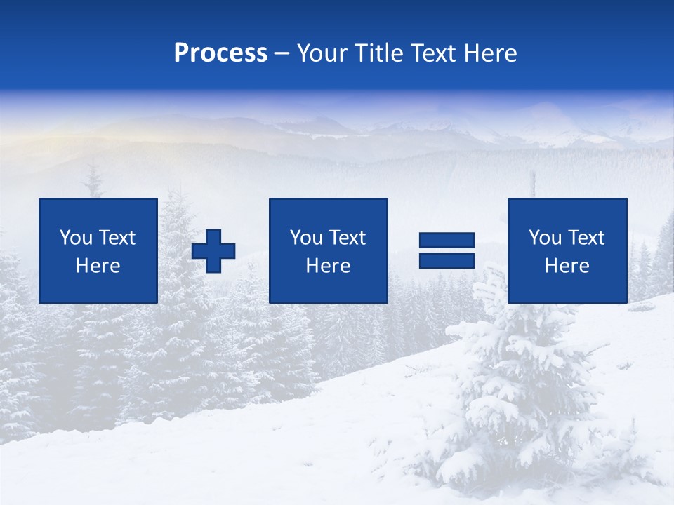 A Snowy Mountain Landscape With Pine Trees In The Foreground PowerPoint Template