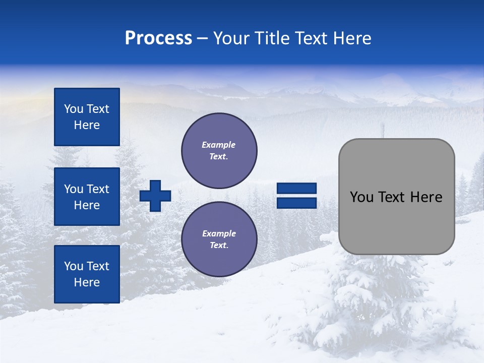 A Snowy Mountain Landscape With Pine Trees In The Foreground PowerPoint Template