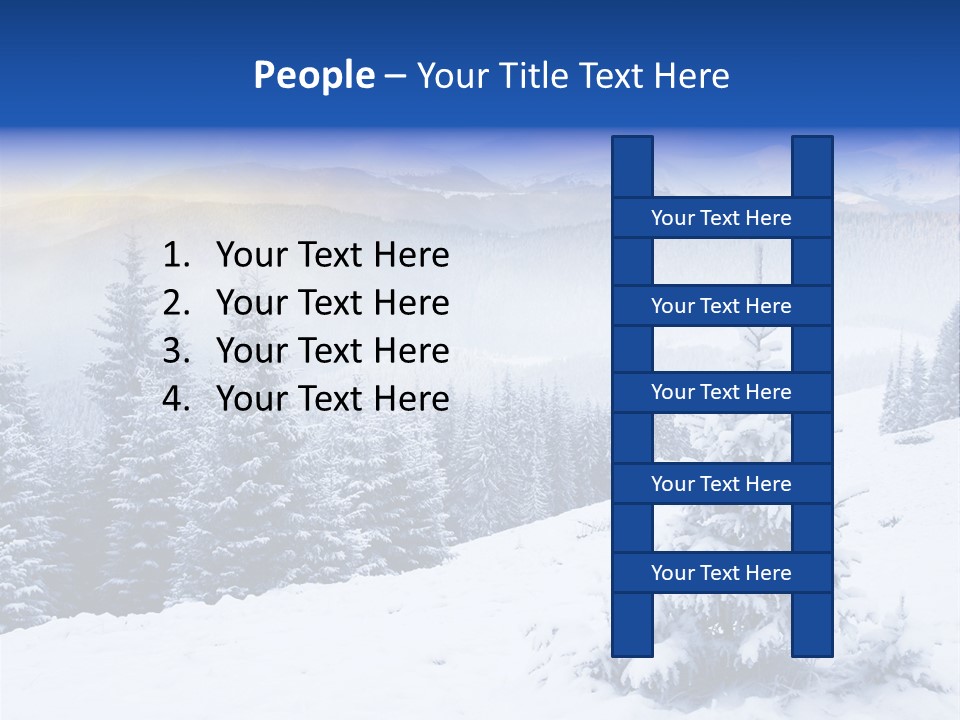 A Snowy Mountain Landscape With Pine Trees In The Foreground PowerPoint Template