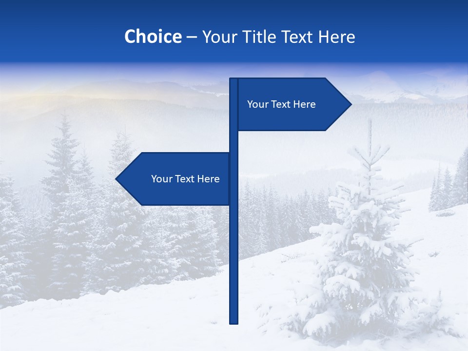 A Snowy Mountain Landscape With Pine Trees In The Foreground PowerPoint Template