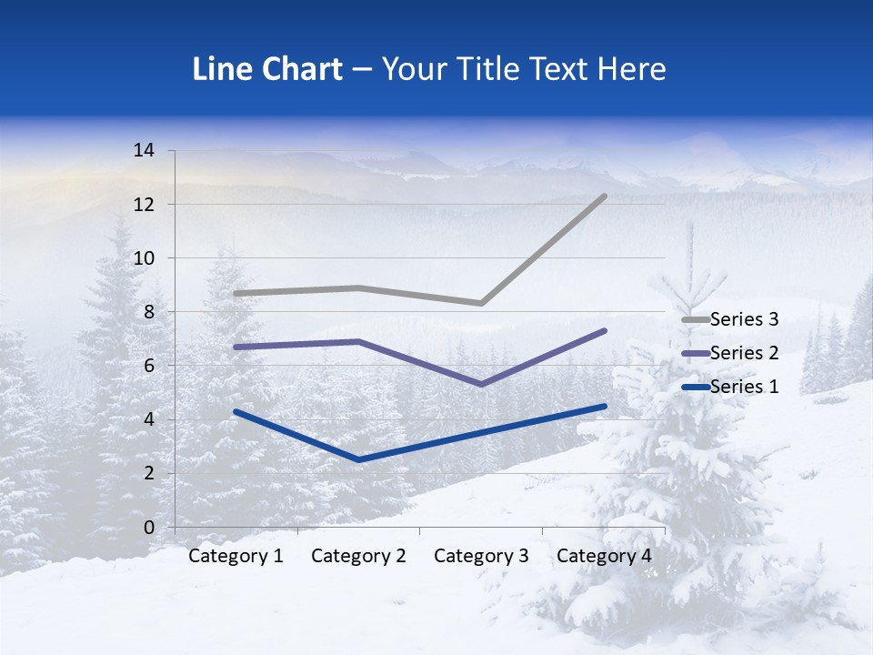 A Snowy Mountain Landscape With Pine Trees In The Foreground PowerPoint Template