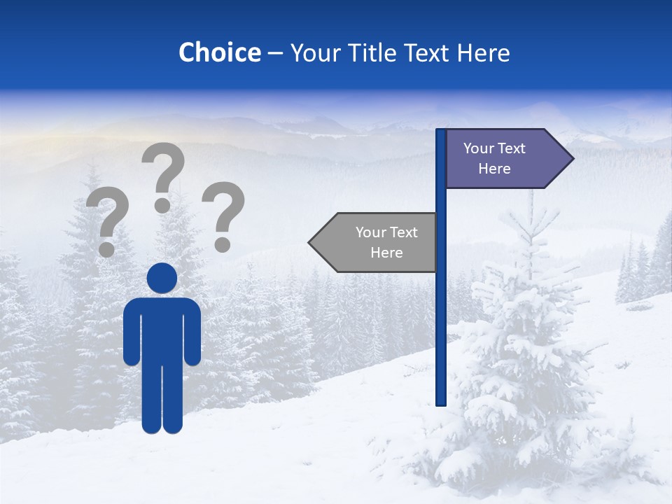 A Snowy Mountain Landscape With Pine Trees In The Foreground PowerPoint Template