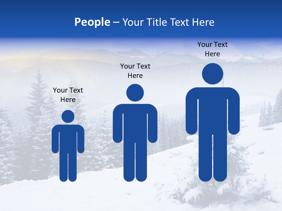 A Snowy Mountain Landscape With Pine Trees In The Foreground PowerPoint Template
