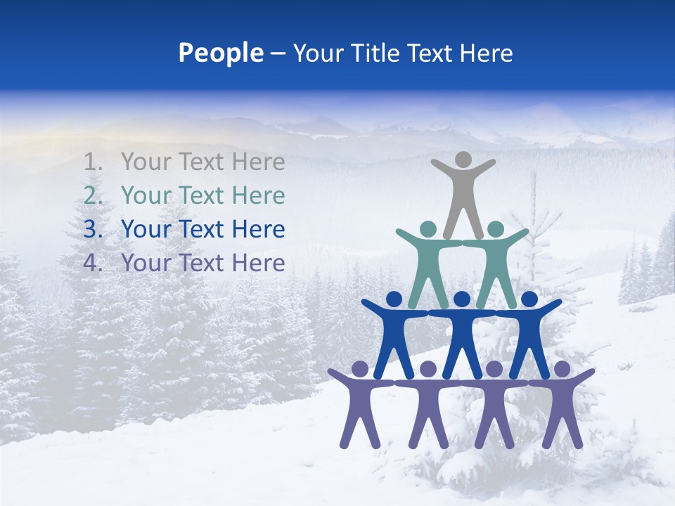 A Snowy Mountain Landscape With Pine Trees In The Foreground PowerPoint Template