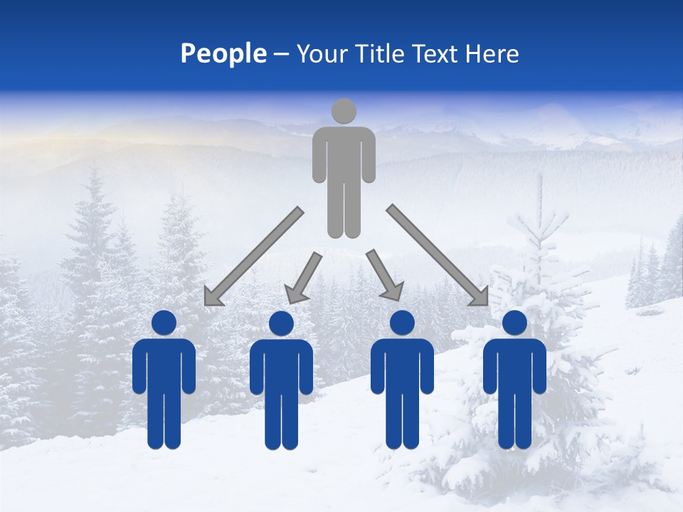 A Snowy Mountain Landscape With Pine Trees In The Foreground PowerPoint Template