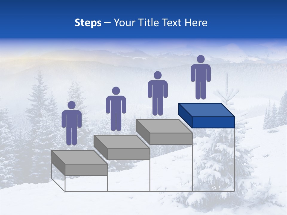 A Snowy Mountain Landscape With Pine Trees In The Foreground PowerPoint Template